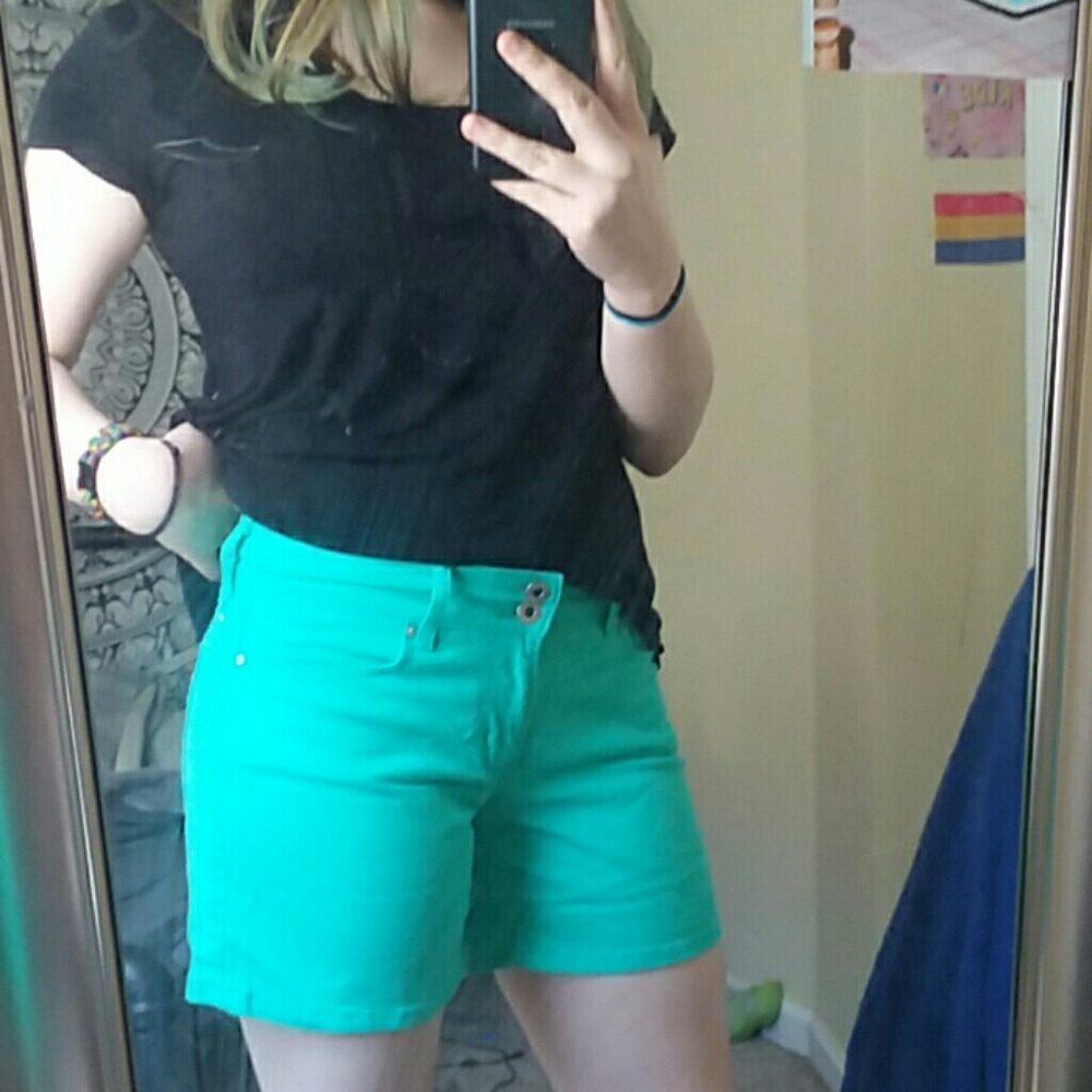 Teal Levi jean shorts